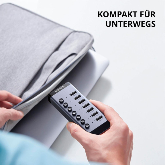 Ugreen USB-Hub CM481 – USB-Hub Mehrfachstecker, 7 Ports USB 3.0 mit 12V Adapter und Netzteil – Weiteres Produktbild 5