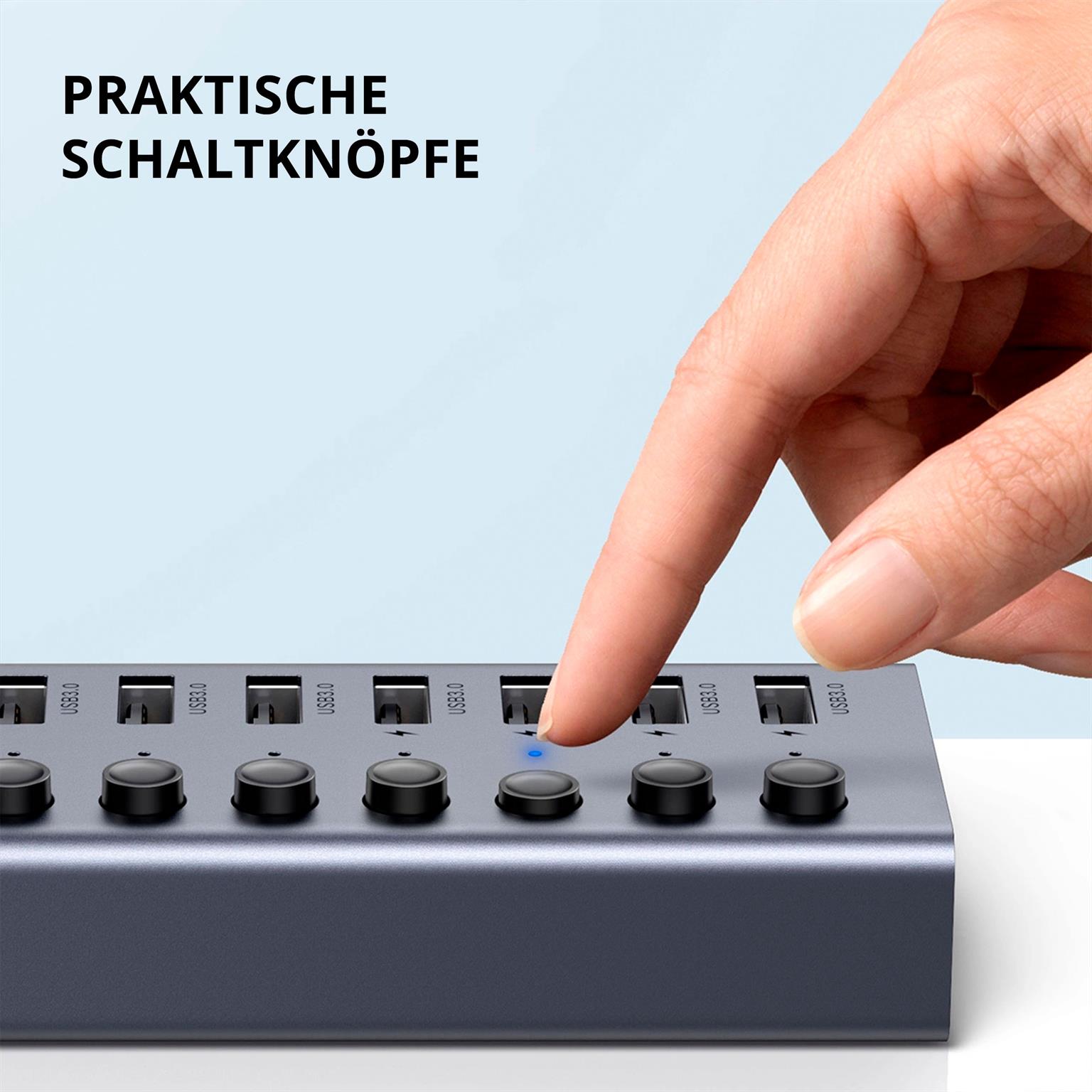 Ugreen USB-Hub CM481 – USB-Hub Mehrfachstecker, 7 Ports USB 3.0 mit 12V Adapter und Netzteil – Weiteres Produktbild 6 Ugreen USB-Hub CM481 – USB-Hub Mehrfachstecker, 7 Ports USB 3.0 mit 12V Adapter und Netzteil – Weiteres Produktbild 6