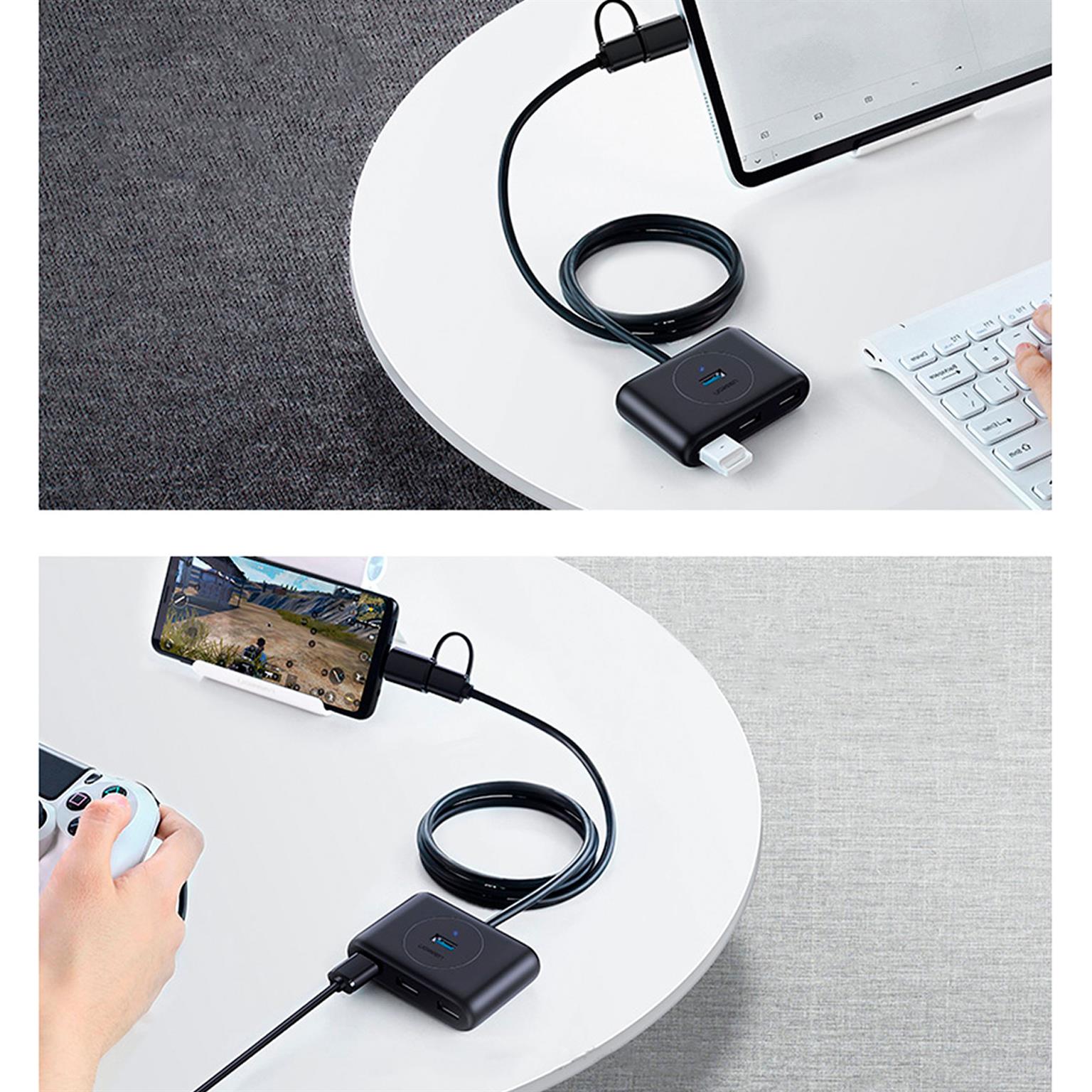 Ugreen USB-Hub CR113 – USB-C und USB-A auf 4x USB-A 3.0, 1 Meter Kabel, Hochgeschwindigkeits-Verbindung – Weiteres Produktbild 1