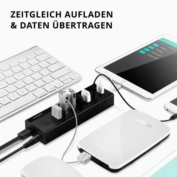 Ugreen USB-Hub US219 – USB-A auf USB-A Hub, 7 Ports, USB 3.0 Hub mit Netzteil, 1 Meter Kabel, Plug-and-Play – Weiteres Produktbild 3 Ugreen USB-Hub US219 – USB-A auf USB-A Hub, 7 Ports, USB 3.0 Hub mit Netzteil, 1 Meter Kabel, Plug-and-Play – Weiteres Produktbild 3