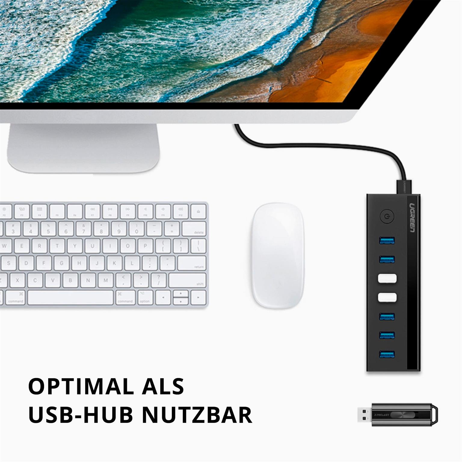 Ugreen USB-Hub US219 – USB-A auf USB-A Hub, 7 Ports, USB 3.0 Hub mit Netzteil, 1 Meter Kabel, Plug-and-Play – Weiteres Produktbild 5 Ugreen USB-Hub US219 – USB-A auf USB-A Hub, 7 Ports, USB 3.0 Hub mit Netzteil, 1 Meter Kabel, Plug-and-Play – Weiteres Produktbild 5