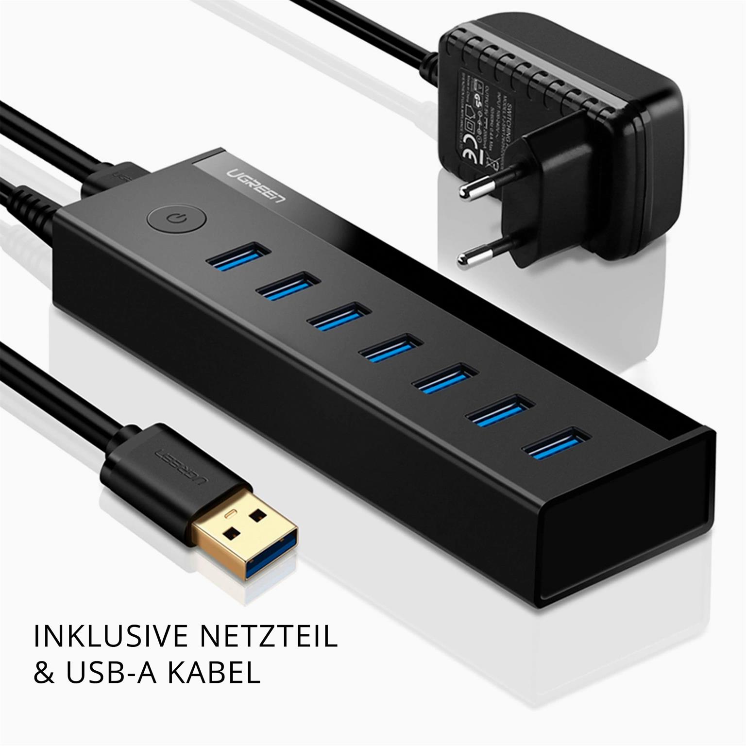 Ugreen USB-Hub US219 – USB-A auf USB-A Hub, 7 Ports, USB 3.0 Hub mit Netzteil, 1 Meter Kabel, Plug-and-Play – Weiteres Produktbild 6 Ugreen USB-Hub US219 – USB-A auf USB-A Hub, 7 Ports, USB 3.0 Hub mit Netzteil, 1 Meter Kabel, Plug-and-Play – Weiteres Produktbild 6