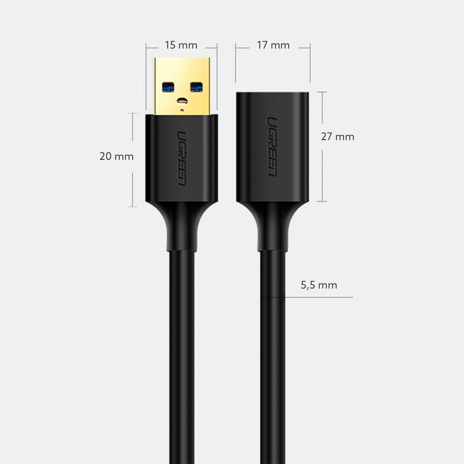 Ugreen Verlängerungskabel – USB-A (w.) auf USB-A (m.) für Smartphones und andere Geräte, 5Gb/s, Länge 1,5 m – Weiteres Produktbild 4