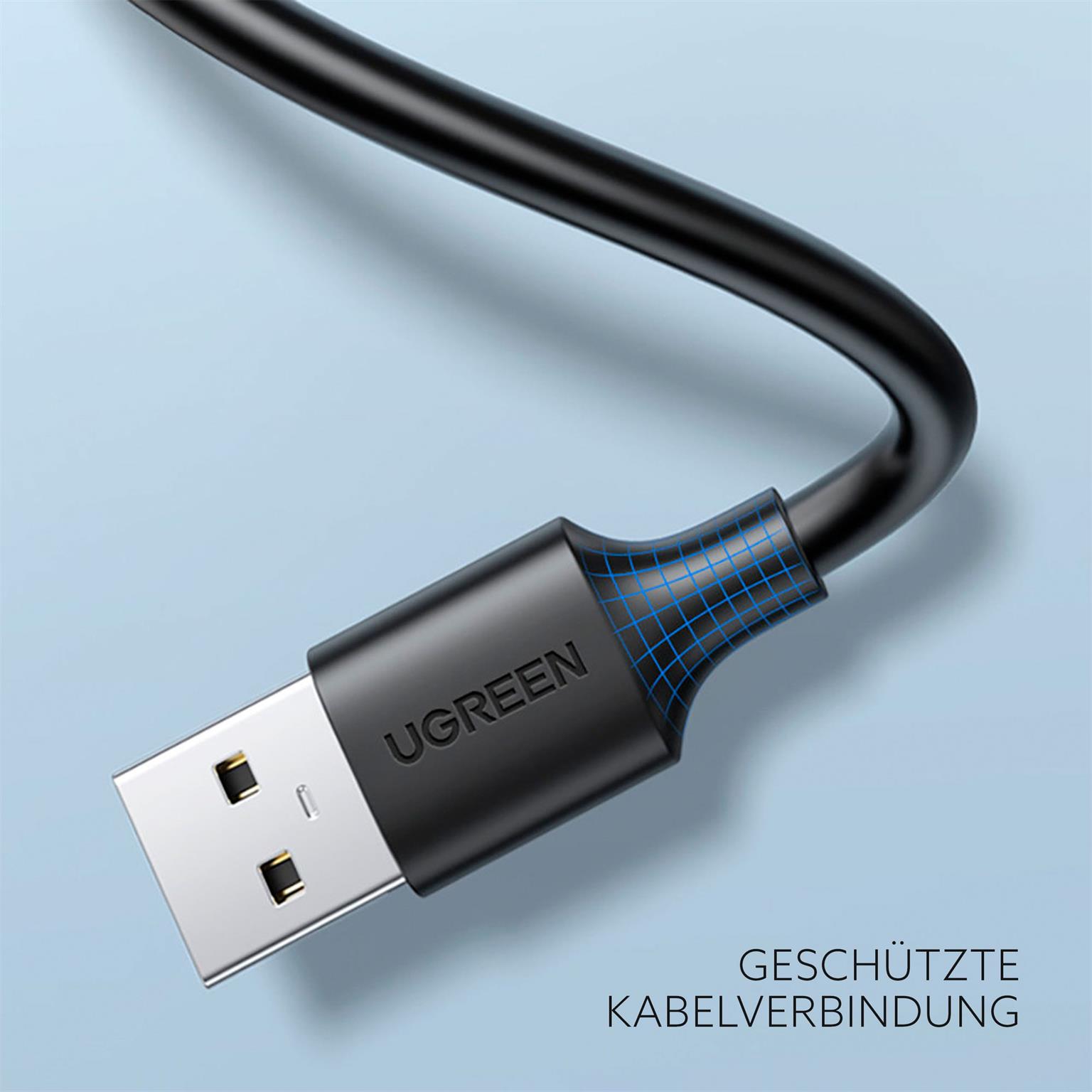 Ugreen Verlängerungskabel – USB-A (w.) auf USB-A (m.) für Smartphones und andere Geräte, 480 Mb/s, Länge 0,5 m – Weiteres Produktbild 1