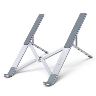 Ugreen Verstellbarer Laptop-Ständer – Faltbarer Aluminiumständer, höhenverstellbarer Laptopständer für unterwegs – Silber Ugreen Verstellbarer Laptop-Ständer – Faltbarer Aluminiumständer, höhenverstellbarer Laptopständer für unterwegs – Silber
