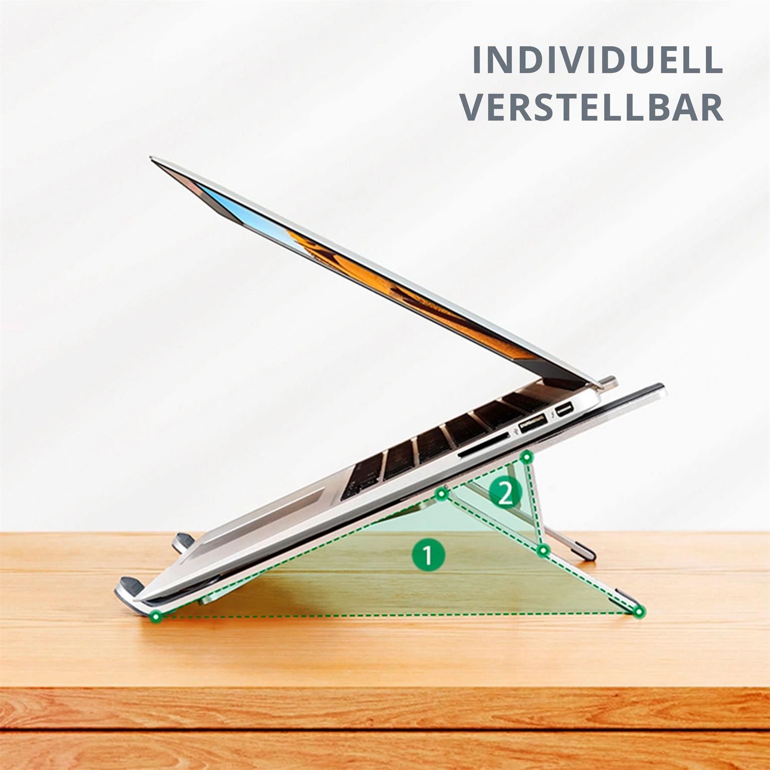 Ugreen Verstellbarer Laptop-Ständer – Faltbarer Aluminiumständer, höhenverstellbarer Laptopständer für unterwegs – Weiteres Produktbild 4 Ugreen Verstellbarer Laptop-Ständer – Faltbarer Aluminiumständer, höhenverstellbarer Laptopständer für unterwegs – Weiteres Produktbild 4