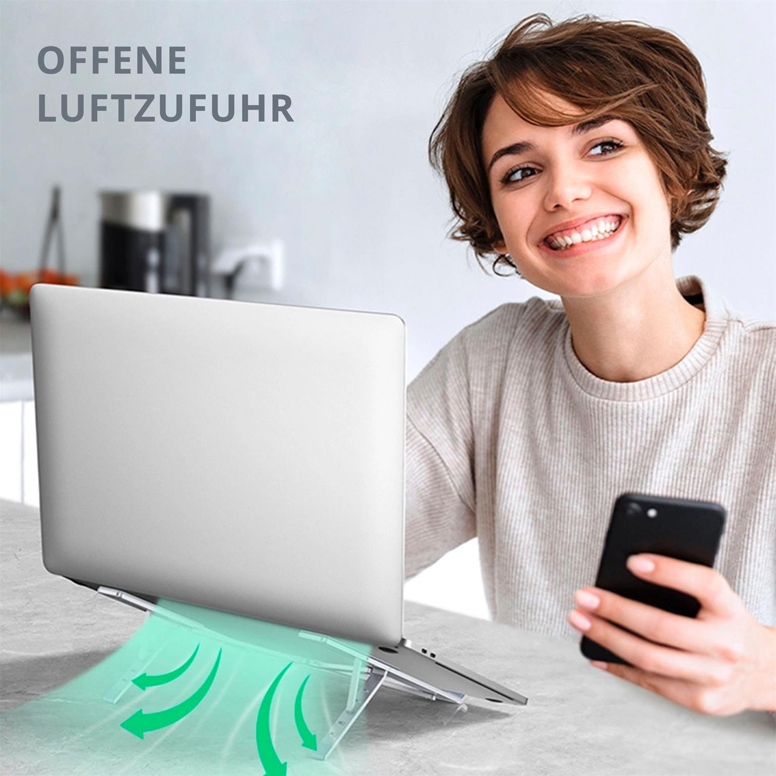 Ugreen Verstellbarer Laptop-Ständer – Faltbarer Aluminiumständer, höhenverstellbarer Laptopständer für unterwegs – Weiteres Produktbild 5 Ugreen Verstellbarer Laptop-Ständer – Faltbarer Aluminiumständer, höhenverstellbarer Laptopständer für unterwegs – Weiteres Produktbild 5