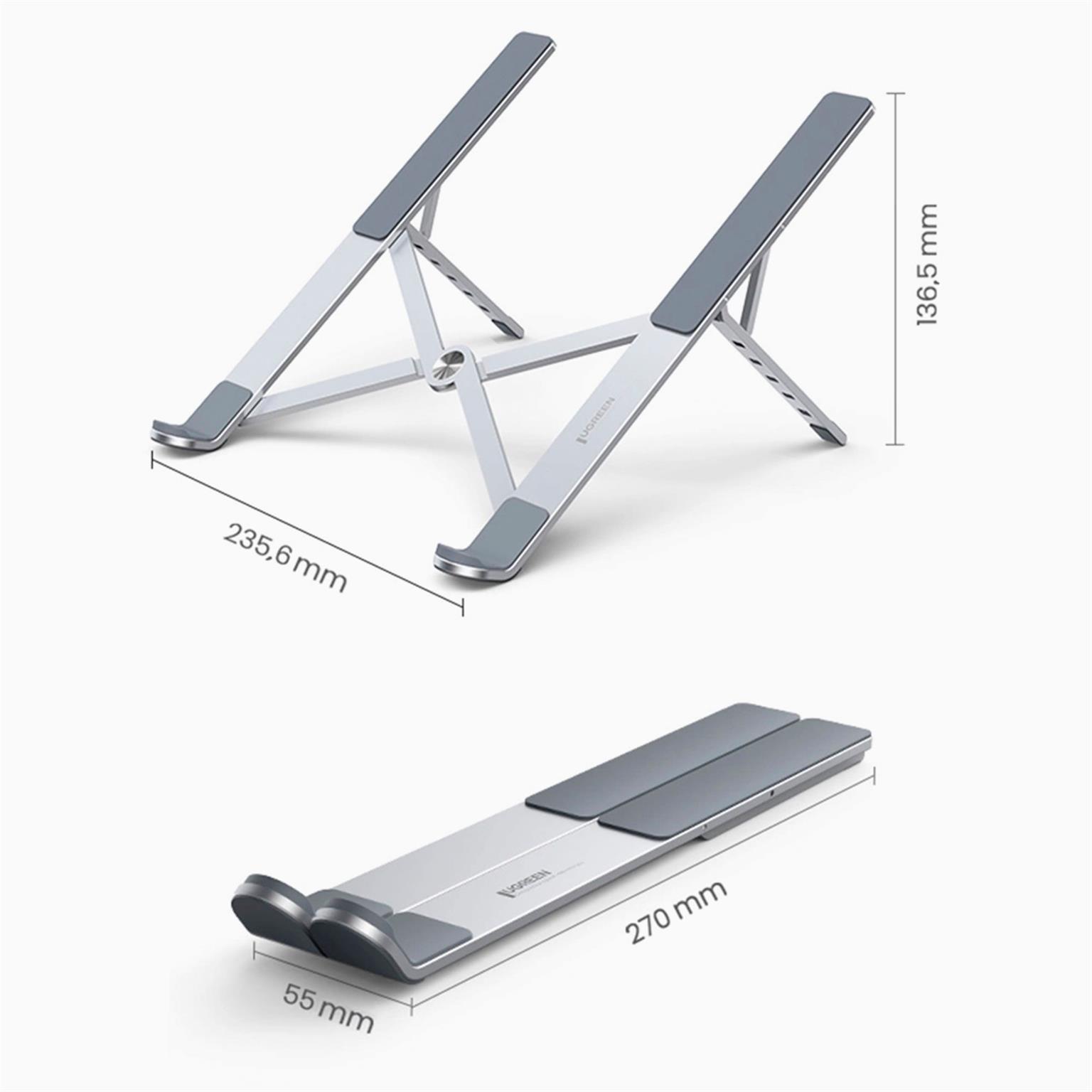 Ugreen Verstellbarer Laptop-Ständer – Faltbarer Aluminiumständer, höhenverstellbarer Laptopständer für unterwegs – Weiteres Produktbild 5