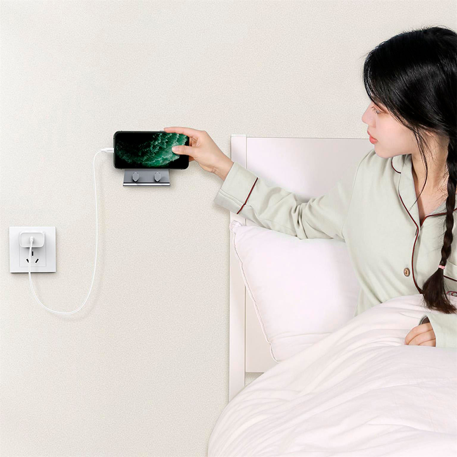 Ugreen Wandhalterung – Wandhalterung mit Doppelhaken, Metall Wandhalterung für Tablets und Smartphones – Weiteres Produktbild 3