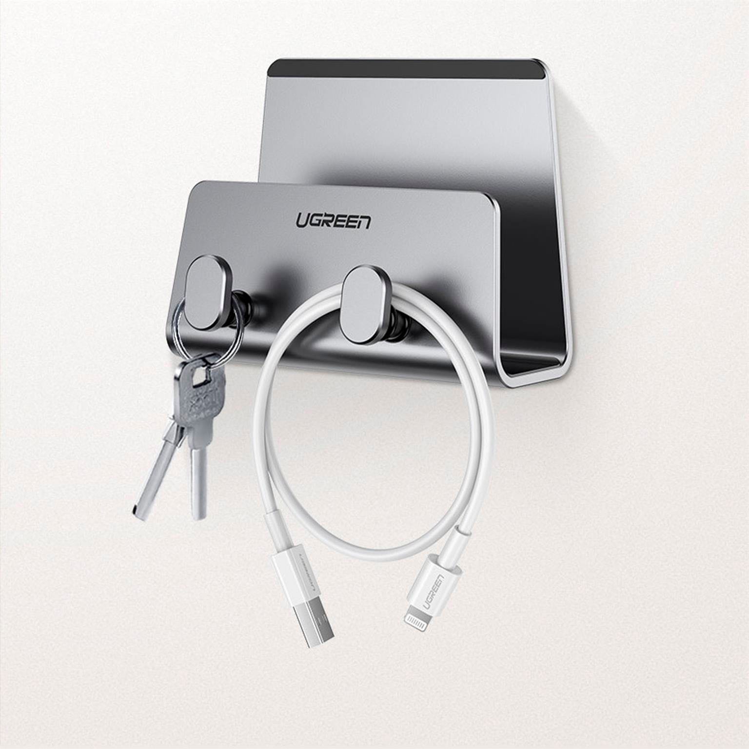 Ugreen Wandhalterung – Wandhalterung mit Doppelhaken, Metall Wandhalterung für Tablets und Smartphones – Weiteres Produktbild 6 Ugreen Wandhalterung – Wandhalterung mit Doppelhaken, Metall Wandhalterung für Tablets und Smartphones – Weiteres Produktbild 6