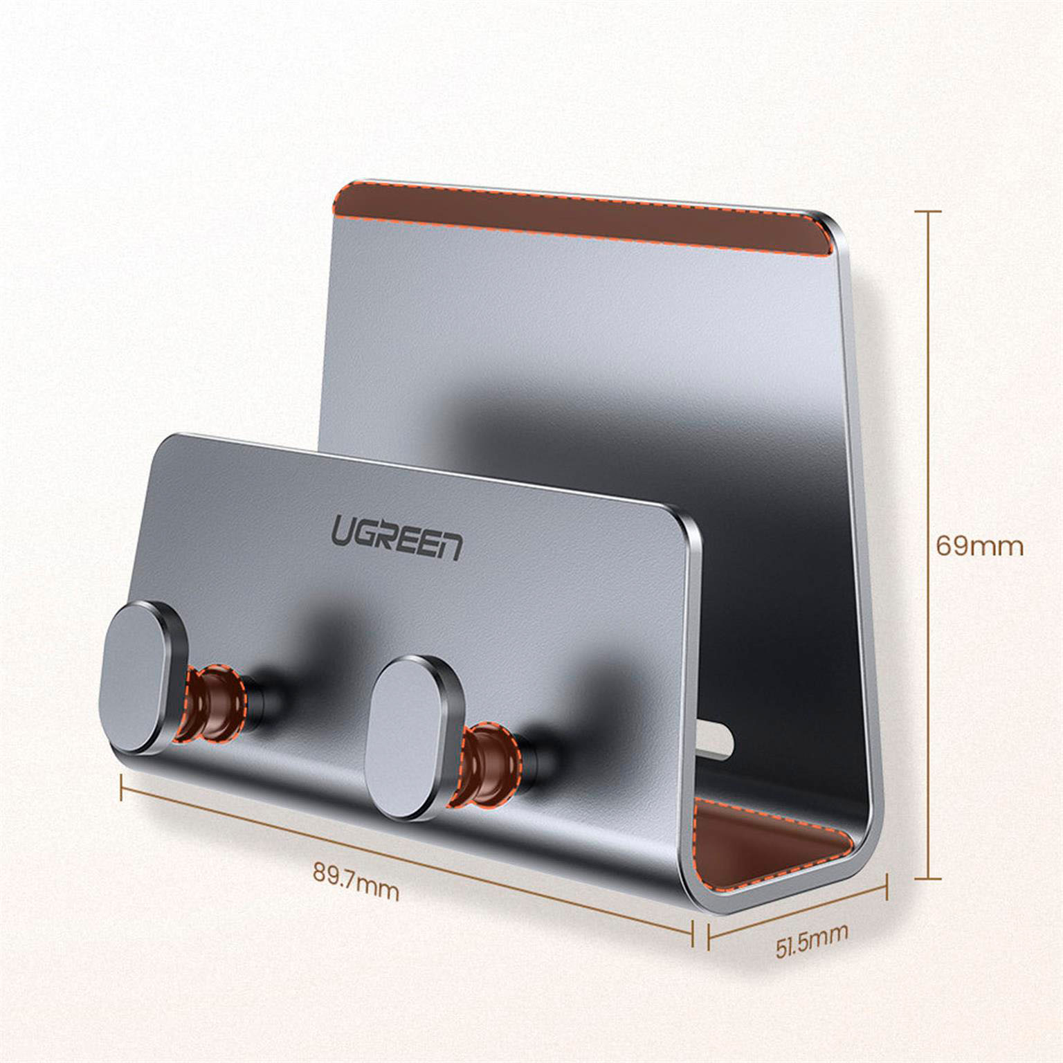 Ugreen Wandhalterung – Wandhalterung mit Doppelhaken, Metall Wandhalterung für Tablets und Smartphones – Weiteres Produktbild 6