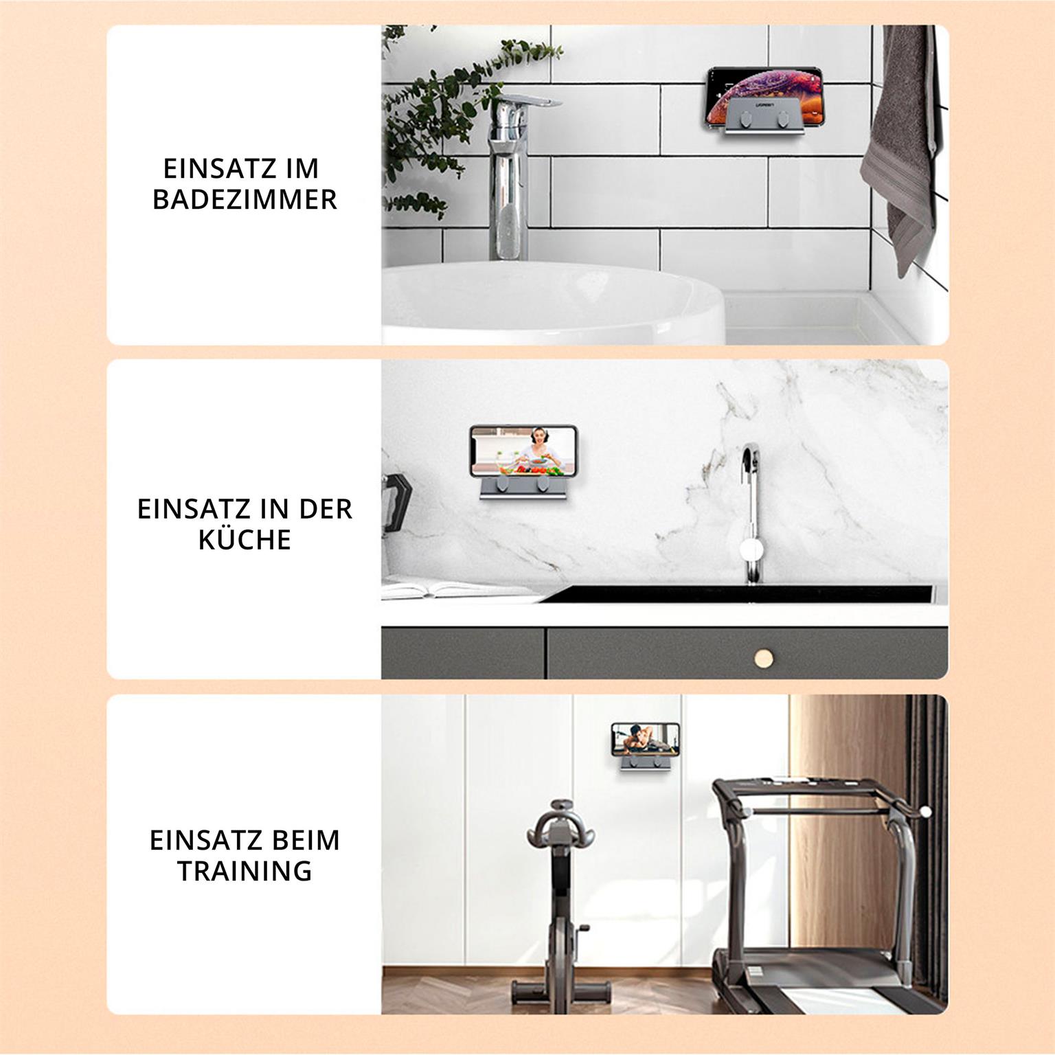 Ugreen Wandhalterung – Wandhalterung mit Doppelhaken, Metall Wandhalterung für Tablets und Smartphones – Weiteres Produktbild 7