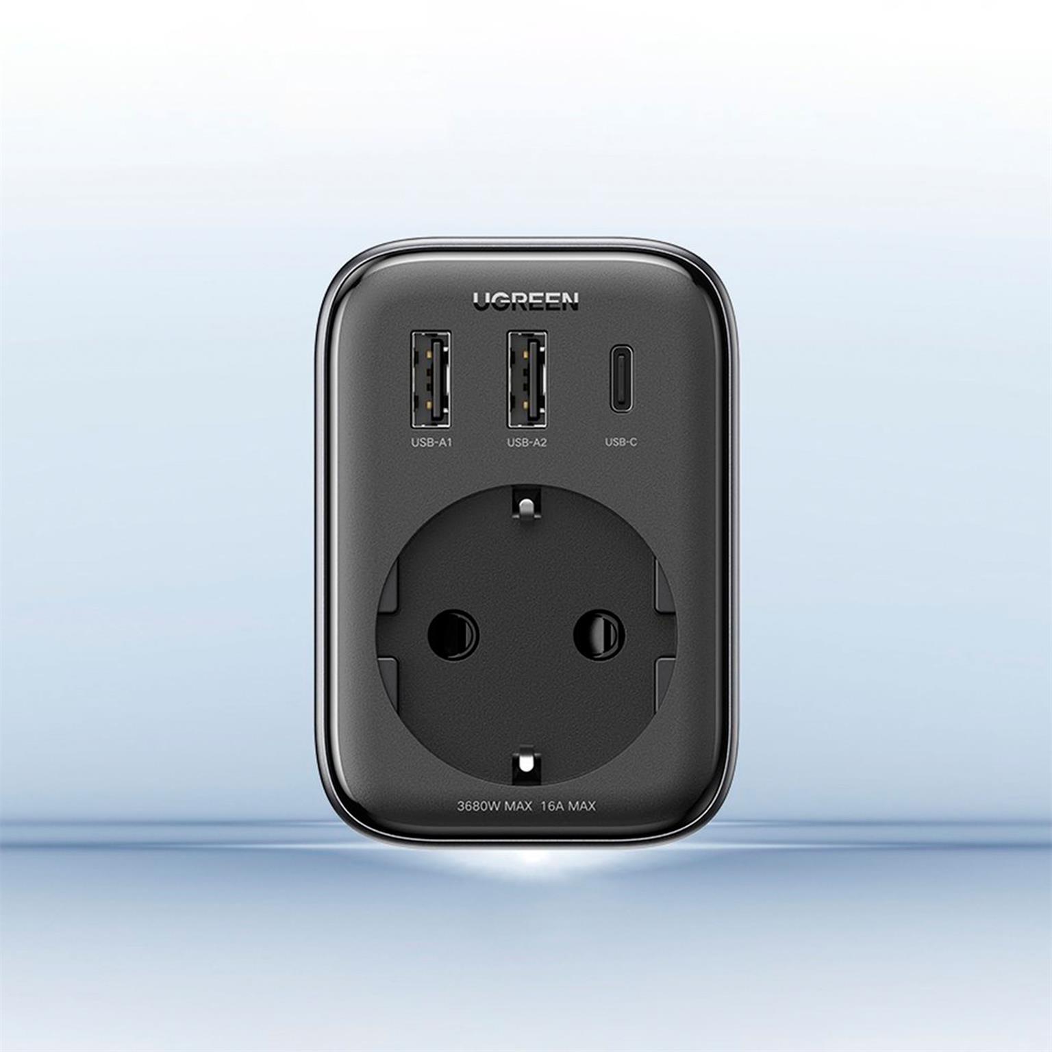 Ugreen Wandladegerät 2x USB / USB-C 30W EU-EU 13A CD314 – USB C Netzteil mit 2xUSB, Steckdosenadapter USB – Weiteres Produktbild 1