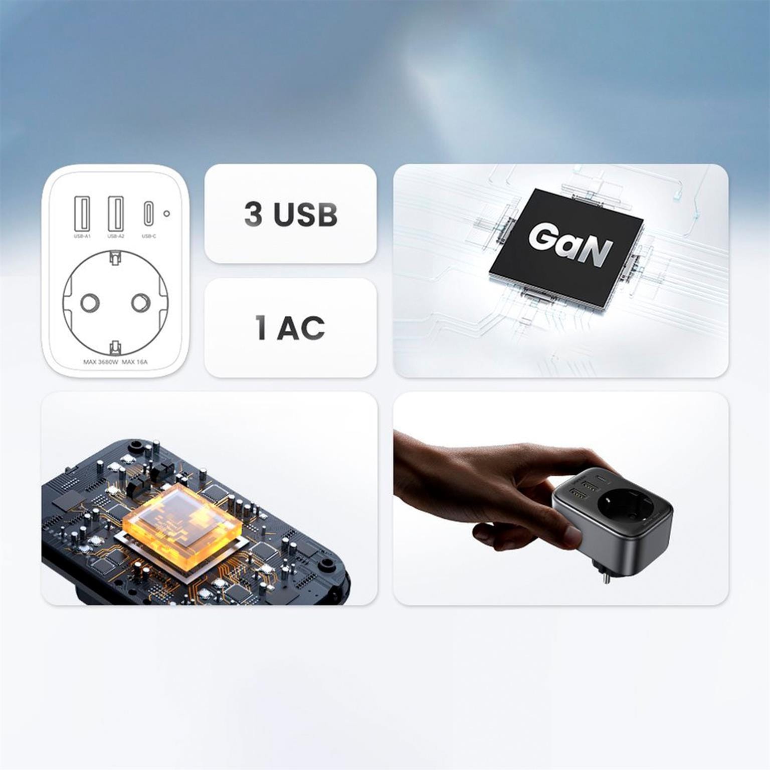 Ugreen Wandladegerät 2x USB / USB-C 30W EU-EU 13A CD314 – USB C Netzteil mit 2xUSB, Steckdosenadapter USB – Weiteres Produktbild 4 Ugreen Wandladegerät 2x USB / USB-C 30W EU-EU 13A CD314 – USB C Netzteil mit 2xUSB, Steckdosenadapter USB – Weiteres Produktbild 4