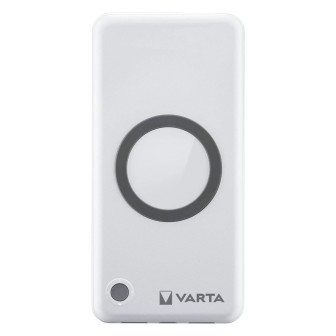 VARTA Powerbank – 2x USB-A + 1x USB-C bidirektional für Smartphones und andere Geräte, mit Qi-Charging, 10000 mAh – Weiß