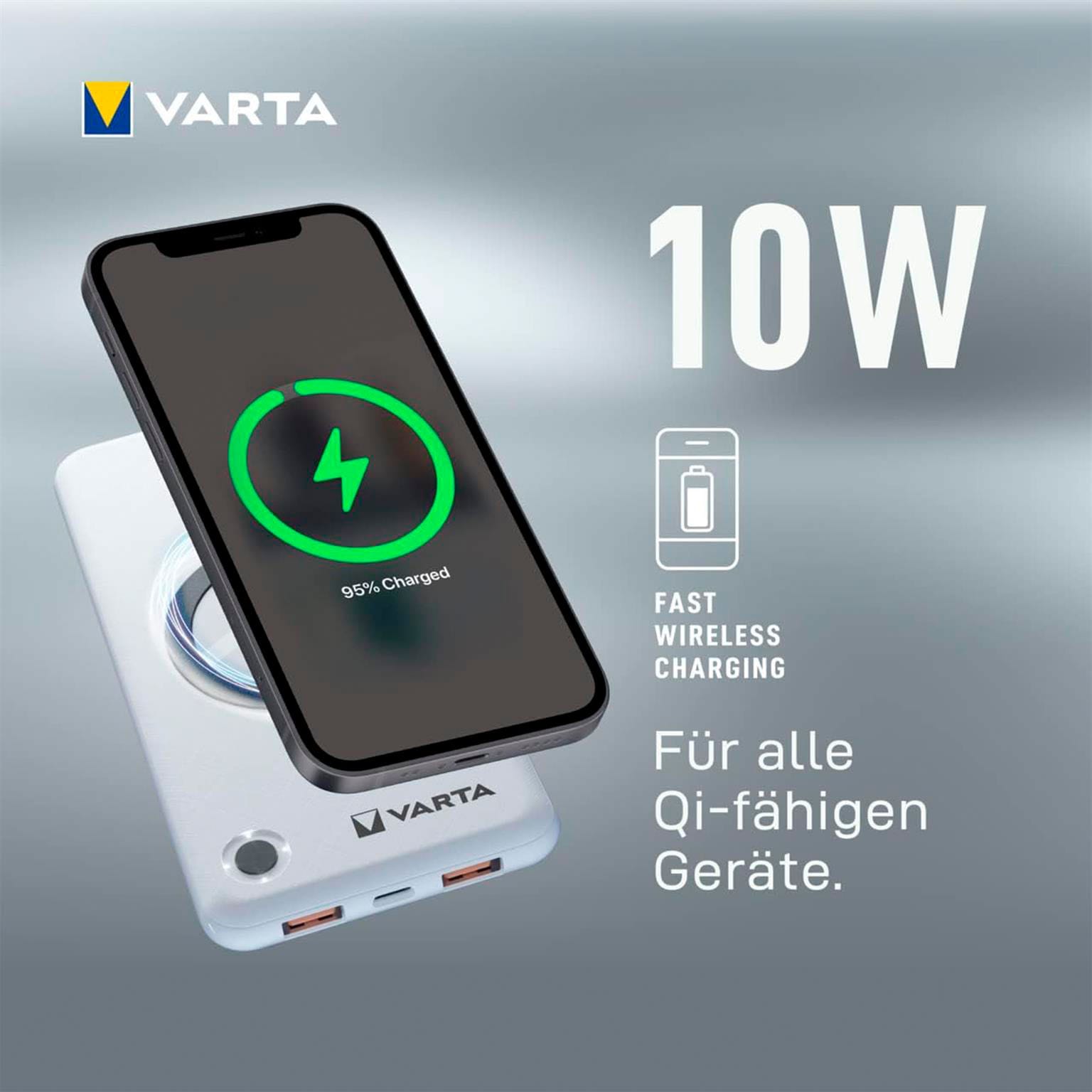 VARTA Powerbank – 2x USB-A + 1x USB-C bidirektional für Smartphones und andere Geräte, mit Qi-Charging, 10000 mAh – Weiteres Produktbild 7 VARTA Powerbank – 2x USB-A + 1x USB-C bidirektional für Smartphones und andere Geräte, mit Qi-Charging, 10000 mAh – Weiteres Produktbild 7