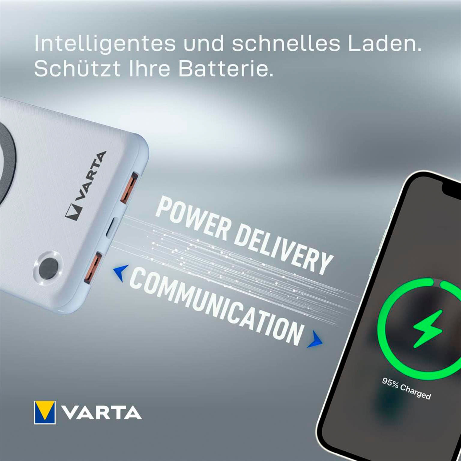 VARTA Powerbank – 2x USB-A + 1x USB-C bidirektional für Smartphones und andere Geräte, mit Qi-Charging, 10000 mAh – Weiteres Produktbild 7