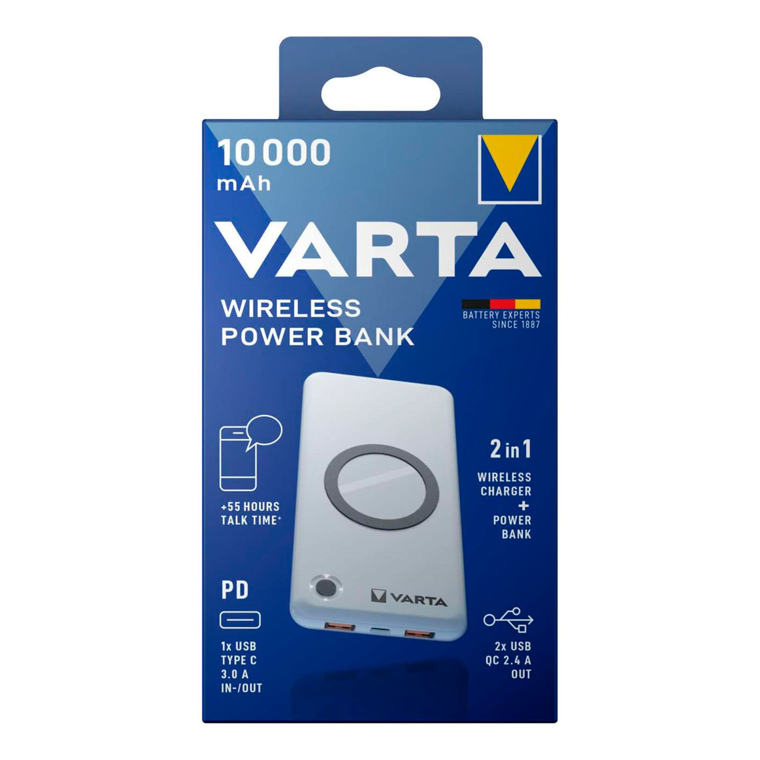 VARTA Powerbank – 2x USB-A + 1x USB-C bidirektional für Smartphones und andere Geräte, mit Qi-Charging, 10000 mAh – Weiteres Produktbild 8