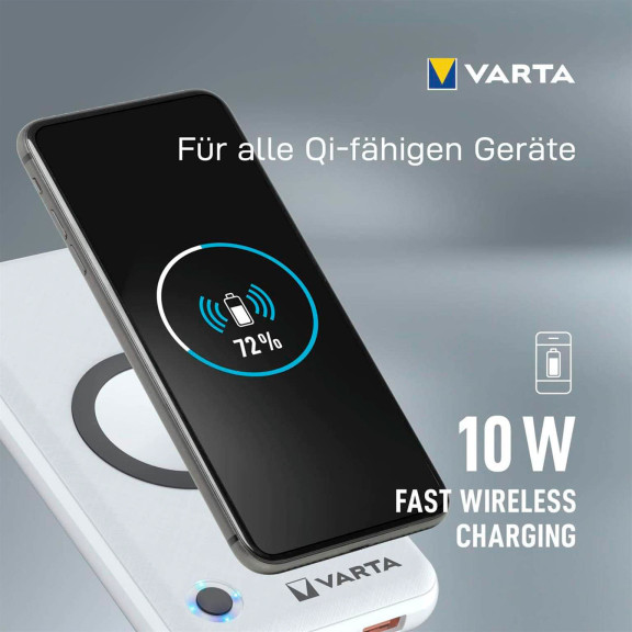 VARTA Powerbank – 2x USB-A + 1x USB-C bidirektional für Smartphones und andere Geräte, mit Qi-Charging, 15000 mAh – Weiteres Produktbild 7