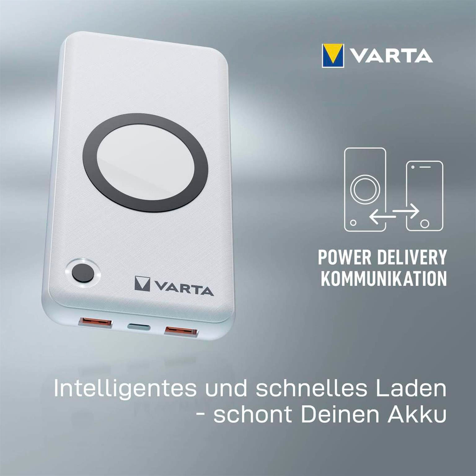 VARTA Powerbank – 2x USB-A + 1x USB-C bidirektional für Smartphones und andere Geräte, mit Qi-Charging, 15000 mAh – Weiteres Produktbild 7