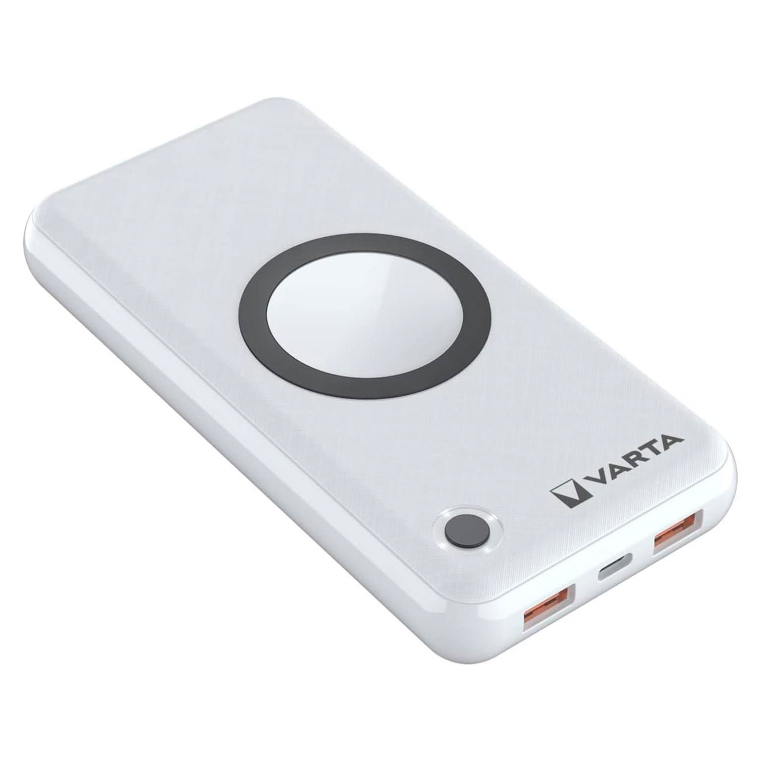 VARTA Powerbank – 2x USB-A + 1x USB-C bidirektional für Smartphones und andere Geräte, mit Qi-Charging, 20000 mAh – Weiteres Produktbild 1