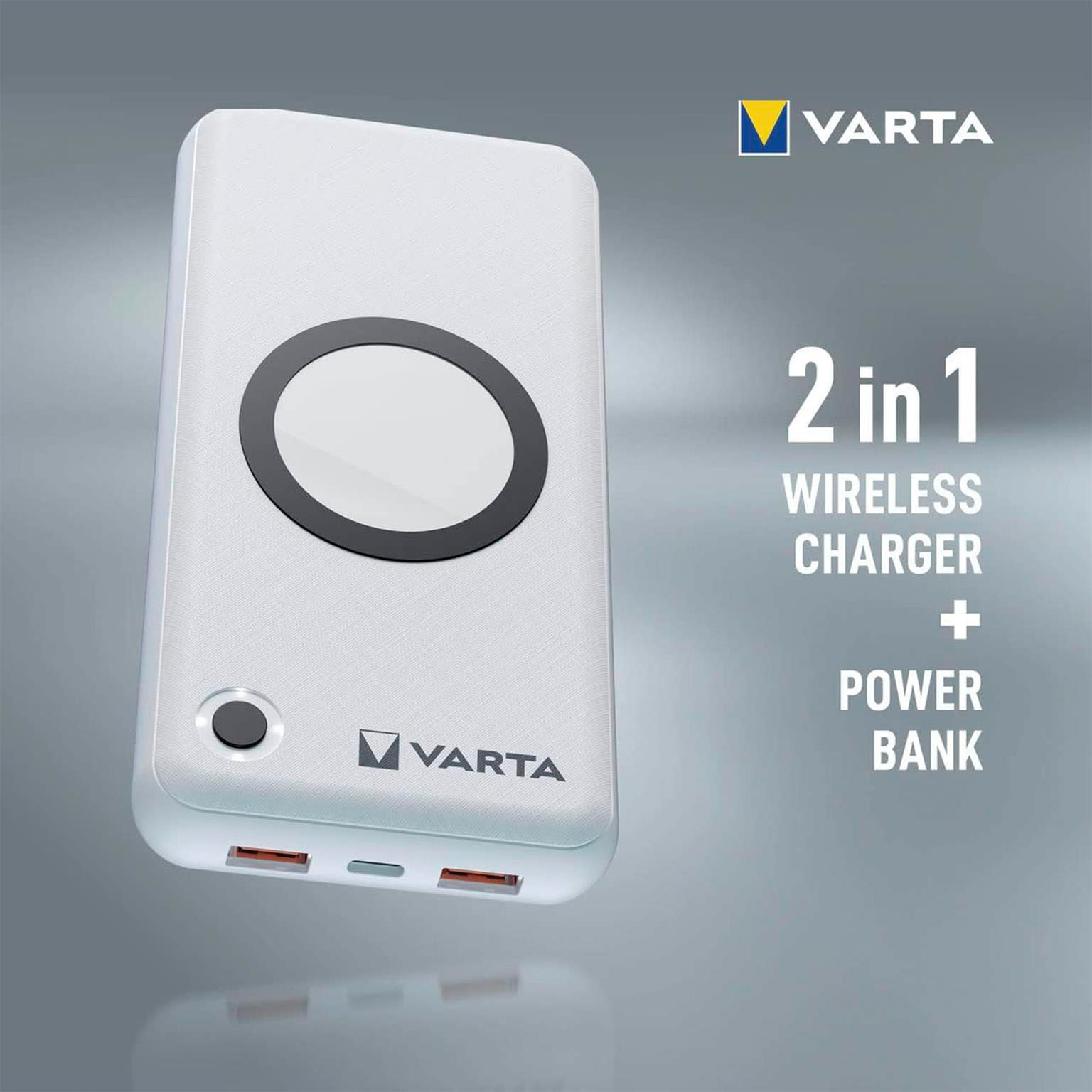 VARTA Powerbank – 2x USB-A + 1x USB-C bidirektional für Smartphones und andere Geräte, mit Qi-Charging, 20000 mAh – Weiteres Produktbild 3 VARTA Powerbank – 2x USB-A + 1x USB-C bidirektional für Smartphones und andere Geräte, mit Qi-Charging, 20000 mAh – Weiteres Produktbild 3