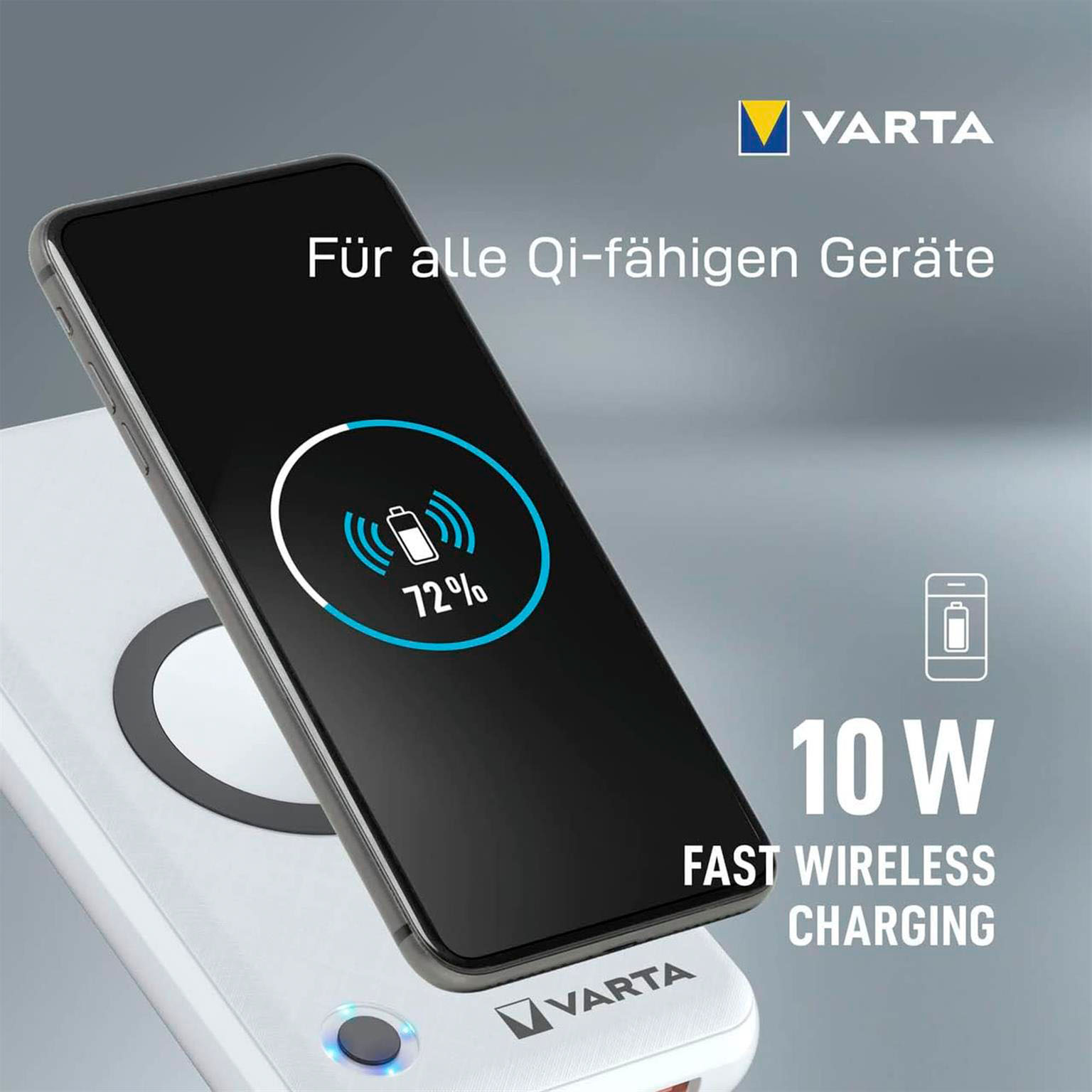 VARTA Powerbank – 2x USB-A + 1x USB-C bidirektional für Smartphones und andere Geräte, mit Qi-Charging, 20000 mAh – Weiteres Produktbild 6