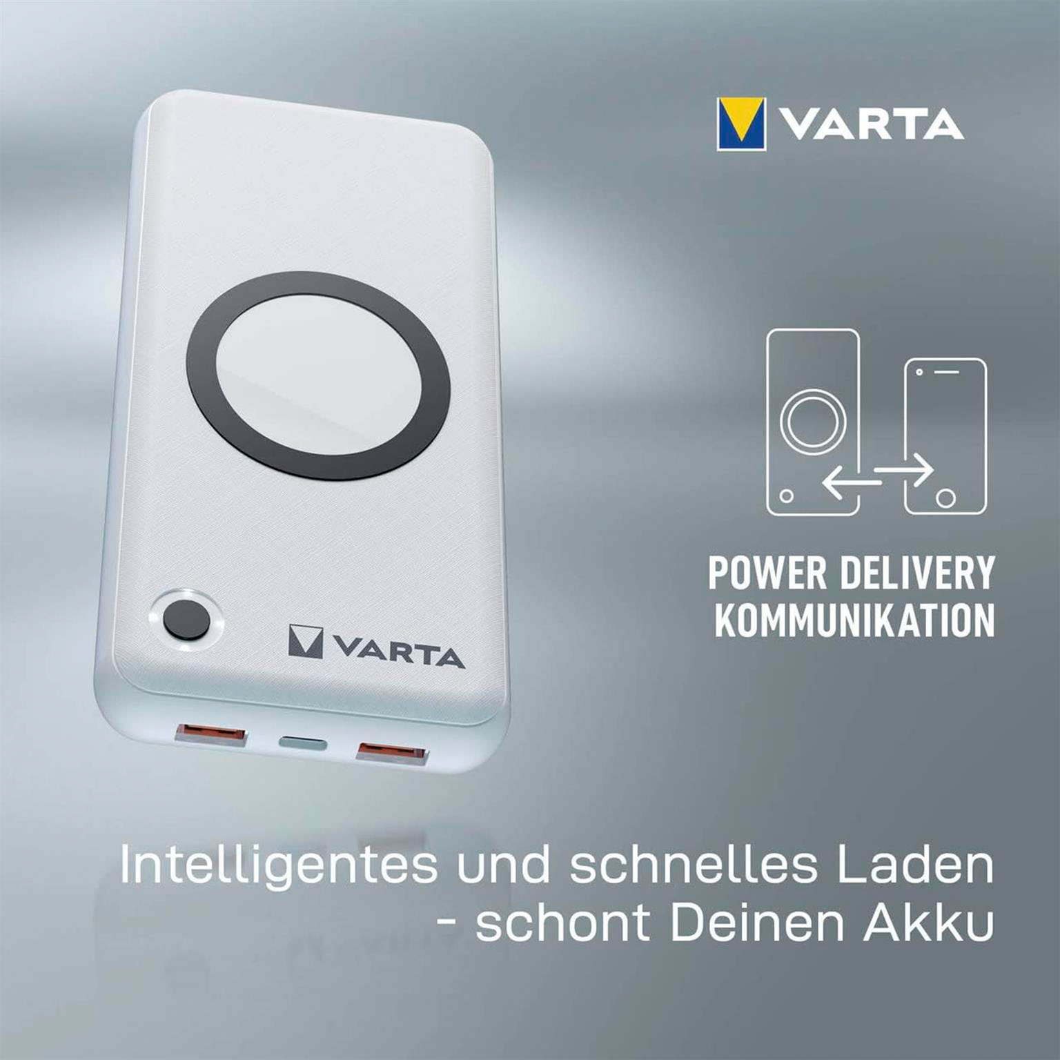 VARTA Powerbank – 2x USB-A + 1x USB-C bidirektional für Smartphones und andere Geräte, mit Qi-Charging, 20000 mAh – Weiteres Produktbild 7