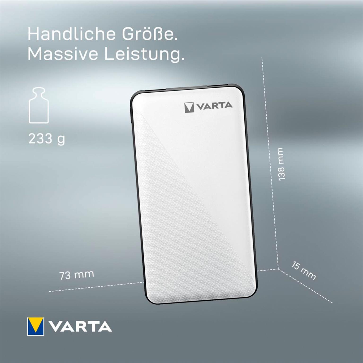 VARTA Powerbank – 2x USB-A + 1x USB-C bidirektional für Smartphones und andere Geräte – Energy Serie, 10000 mAh – Weiteres Produktbild 4