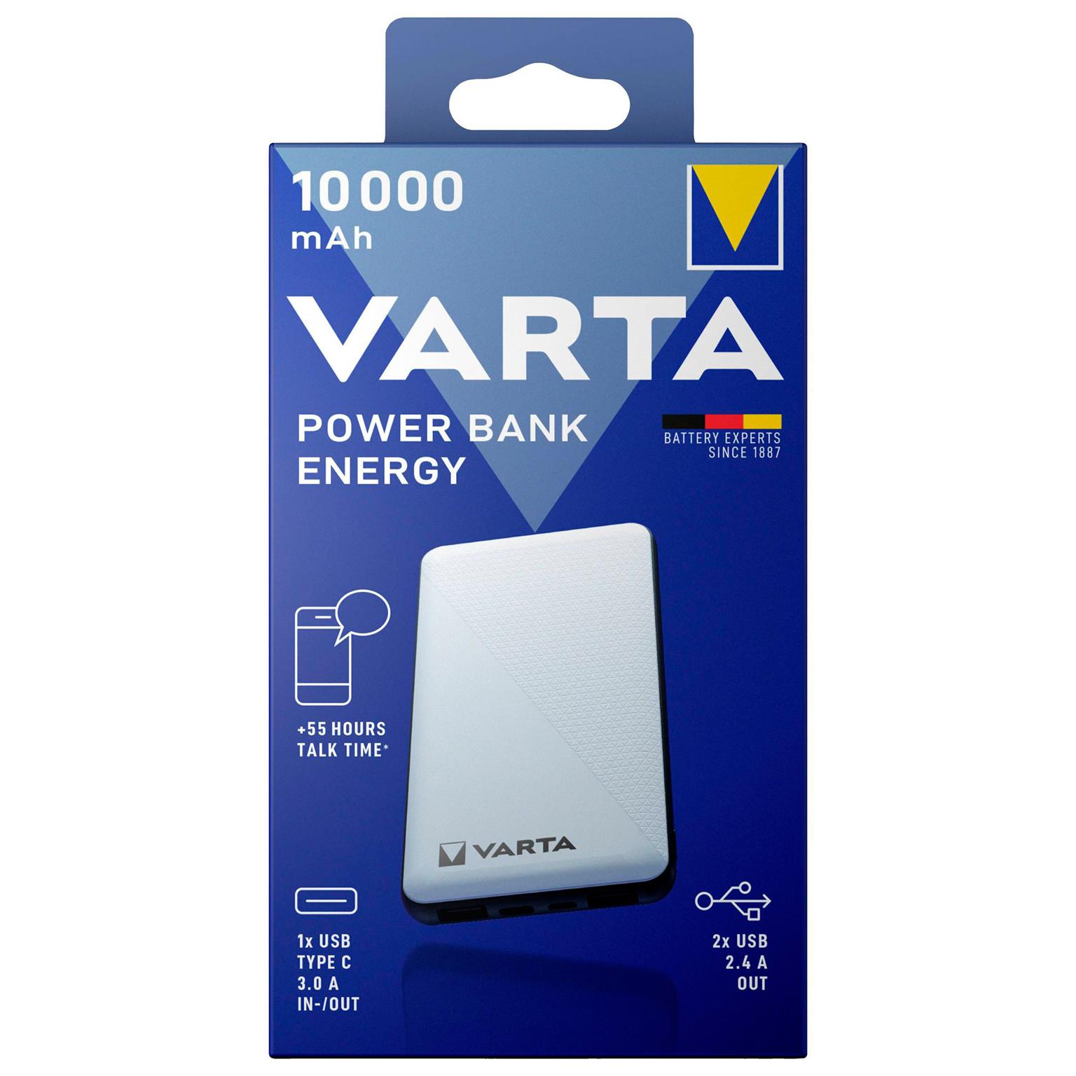 VARTA Powerbank – 2x USB-A + 1x USB-C bidirektional für Smartphones und andere Geräte – Energy Serie, 10000 mAh – Weiteres Produktbild 8