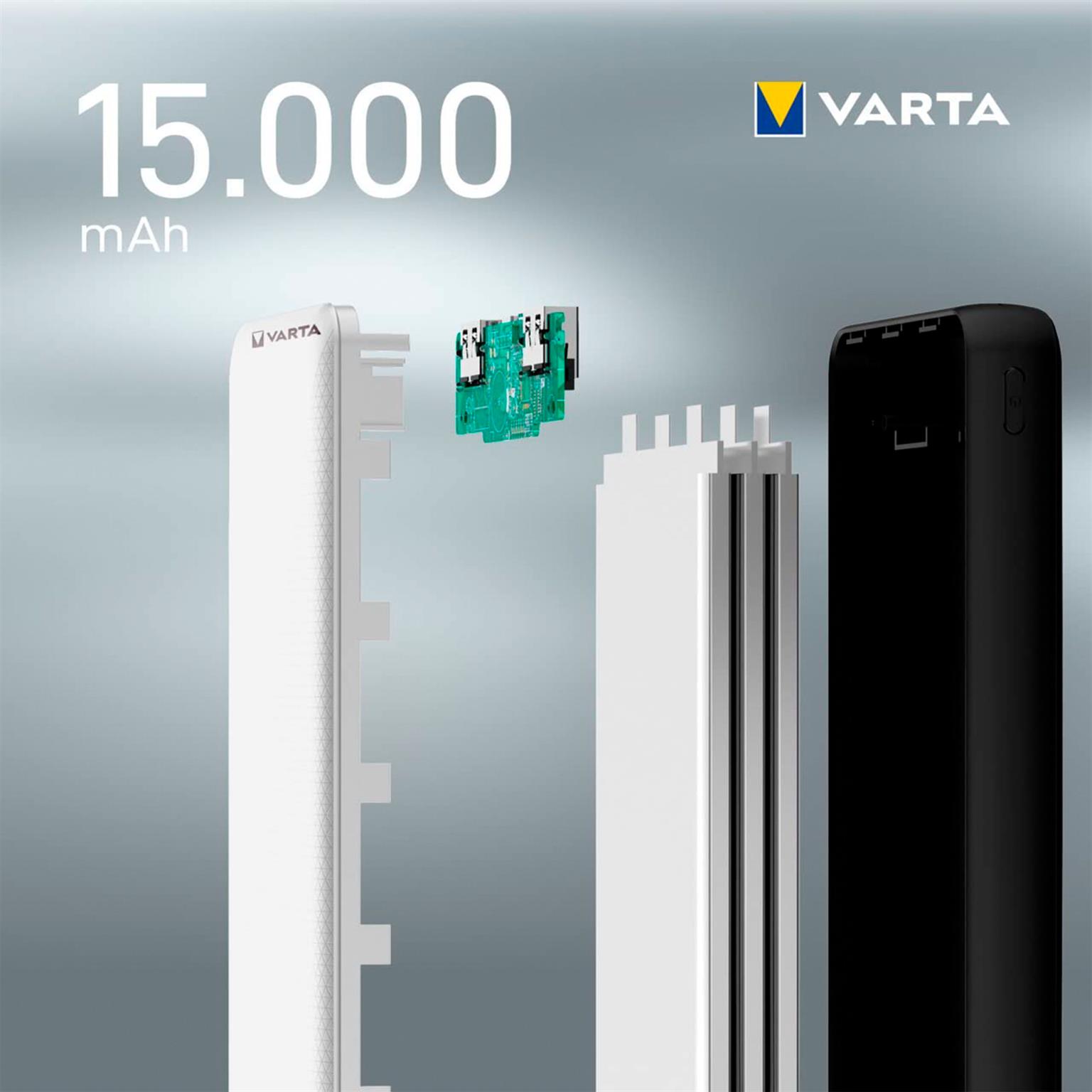 VARTA Powerbank – 2x USB-A + 1x USB-C bidirektional für Smartphones und andere Geräte – Energy Serie, 15000 mAh – Weiteres Produktbild 5