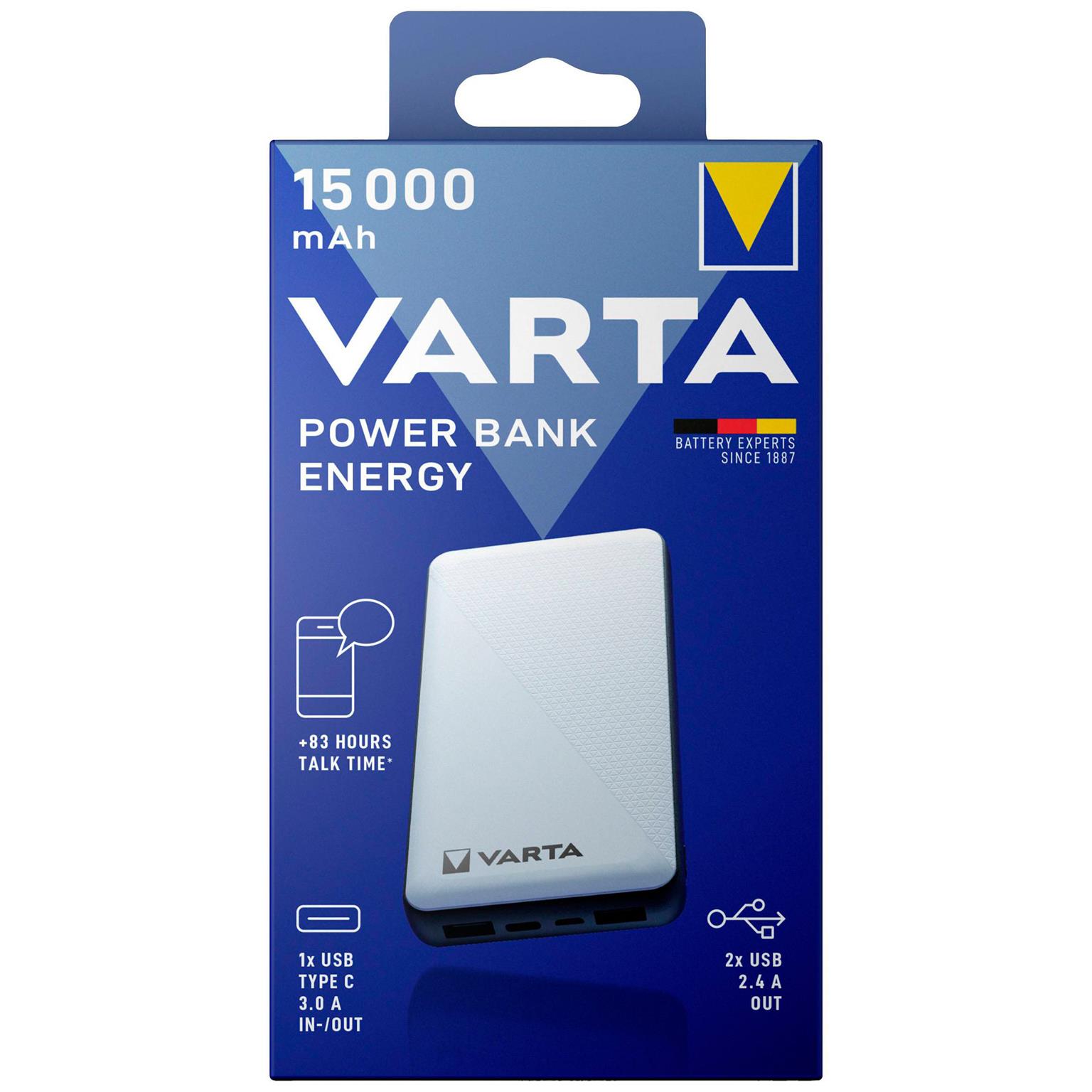 VARTA Powerbank – 2x USB-A + 1x USB-C bidirektional für Smartphones und andere Geräte – Energy Serie, 15000 mAh – Weiteres Produktbild 8