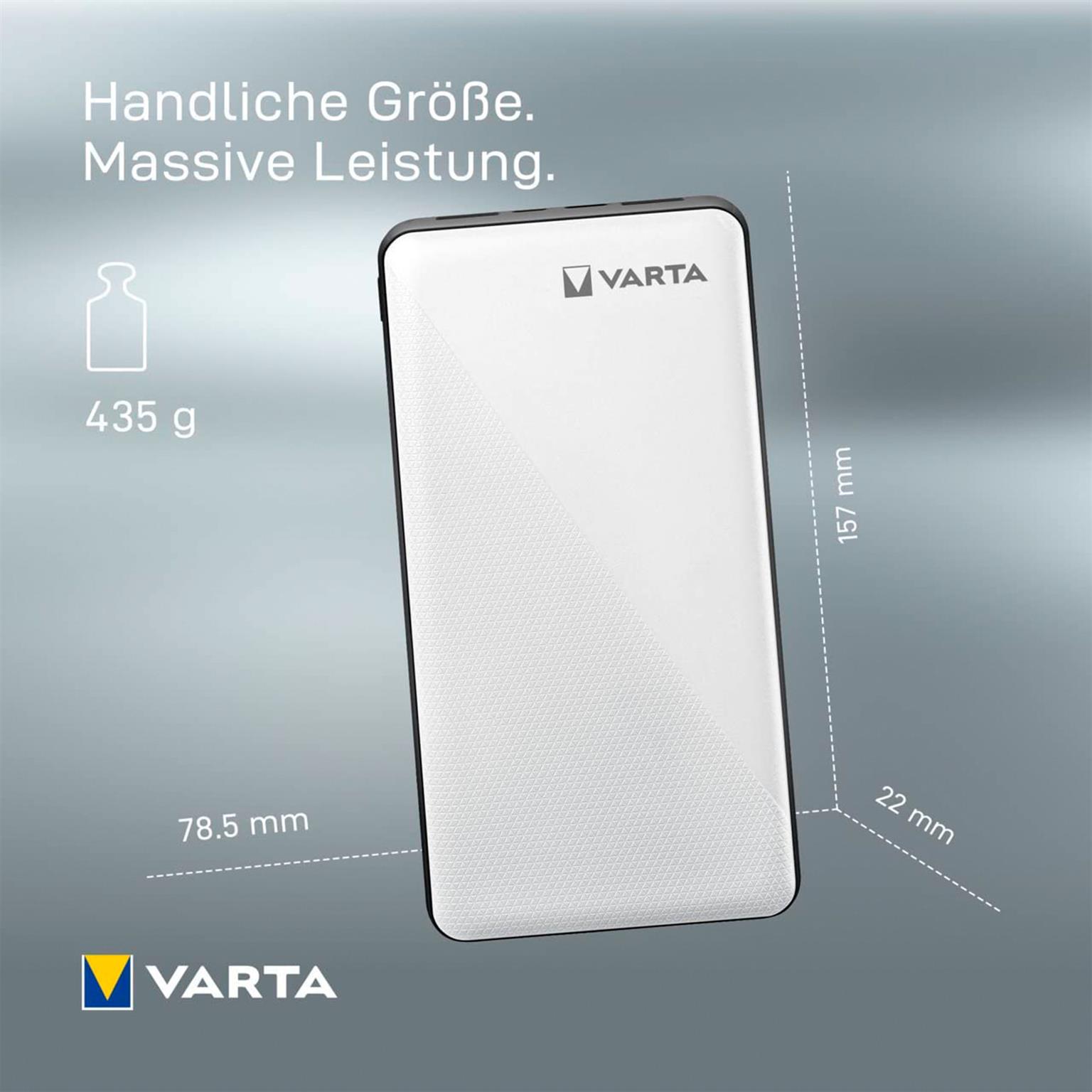 VARTA Powerbank – 2x USB-A + 1x USB-C bidirektional für Smartphones und andere Geräte – Energy Serie, 20000 mAh – Weiteres Produktbild 4