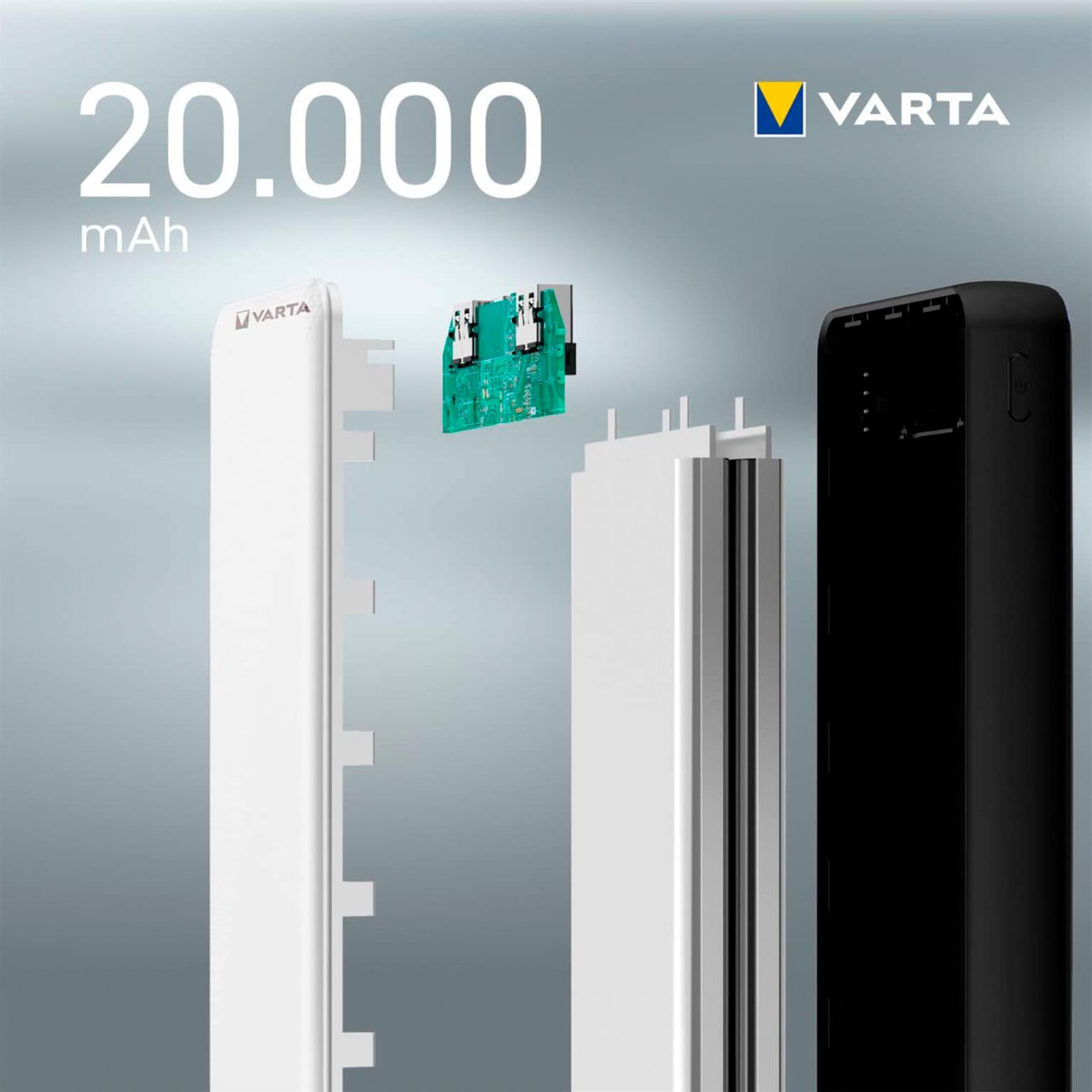 VARTA Powerbank – 2x USB-A + 1x USB-C bidirektional für Smartphones und andere Geräte – Energy Serie, 20000 mAh – Weiteres Produktbild 5