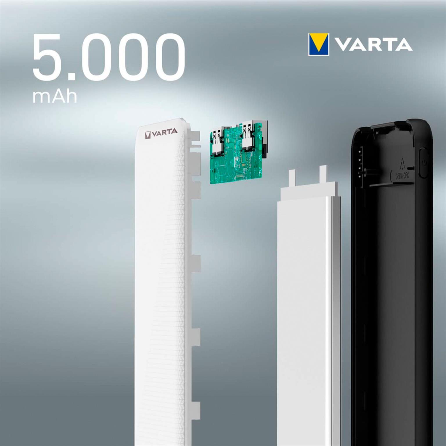 VARTA Powerbank – 2x USB-A + 1x USB-C bidirektional für Smartphones und andere Geräte – Energy Serie, 5000 mAh – Weiteres Produktbild 5