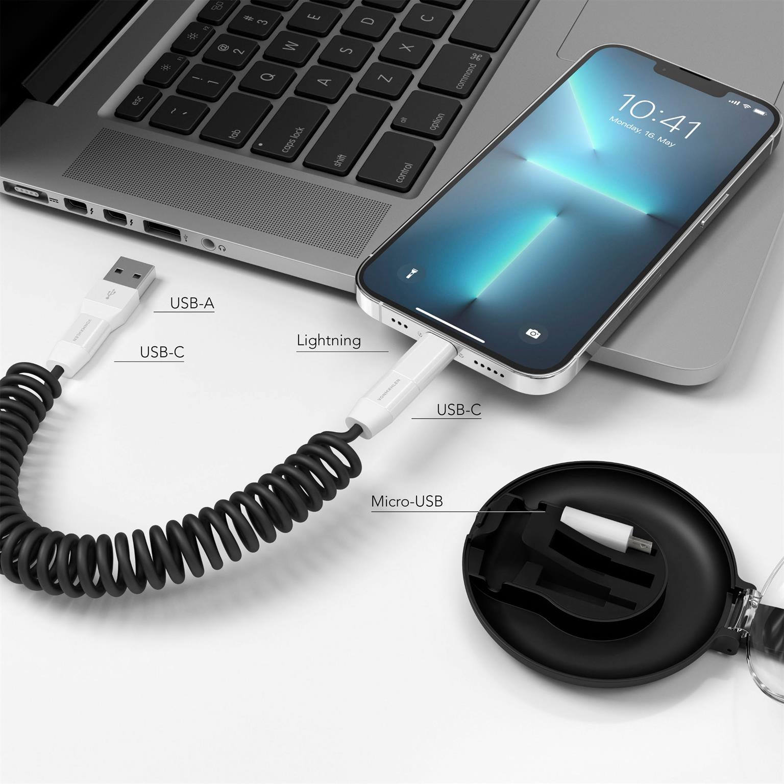 Vonmählen allroundo C – Multi-Ladekabel mit Fast Charging USB-C Ladekabel Micro USB Kabel und Lightning Adapter – Weiteres Produktbild 3