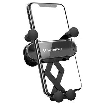 Wozinsky GRAVITY CAR MOUNT – Auto Handyhalter für Lüftungsgitter mit drehbarem Gelenk Schwerkraft Mechanik – Schwarz