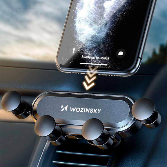 Wozinsky GRAVITY CAR MOUNT – Auto Handyhalter für Lüftungsgitter mit drehbarem Gelenk Schwerkraft Mechanik – Weiteres Produktbild 2 Wozinsky GRAVITY CAR MOUNT – Auto Handyhalter für Lüftungsgitter mit drehbarem Gelenk Schwerkraft Mechanik – Weiteres Produktbild 2