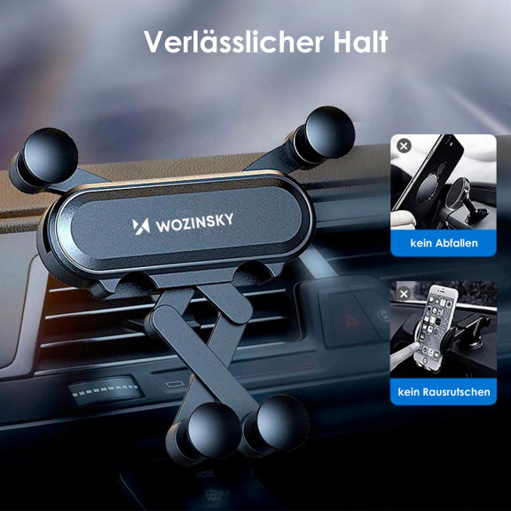 Wozinsky GRAVITY CAR MOUNT – Auto Handyhalter für Lüftungsgitter mit drehbarem Gelenk Schwerkraft Mechanik – Weiteres Produktbild 5 Wozinsky GRAVITY CAR MOUNT – Auto Handyhalter für Lüftungsgitter mit drehbarem Gelenk Schwerkraft Mechanik – Weiteres Produktbild 5