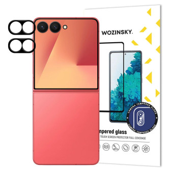 Wozinsky Full Camera Glass – Kameraglas-Schutz für Samsung Galaxy Z Flip 7, gehärtetes Glas – Schwarz