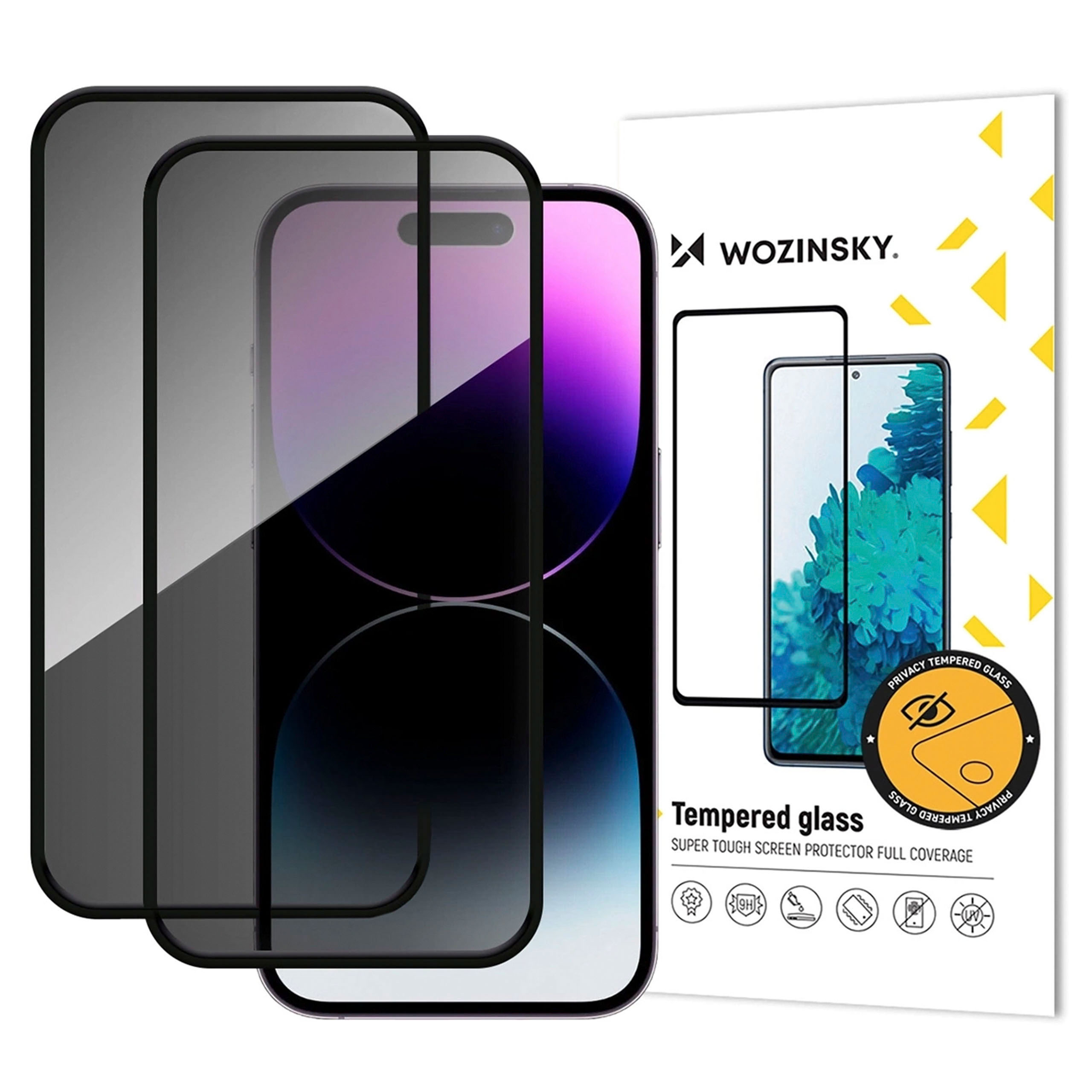 Wozinsky Privacy Glass iPhone 17 Pro Max Panzerglas Sichtschutz – Schwarz