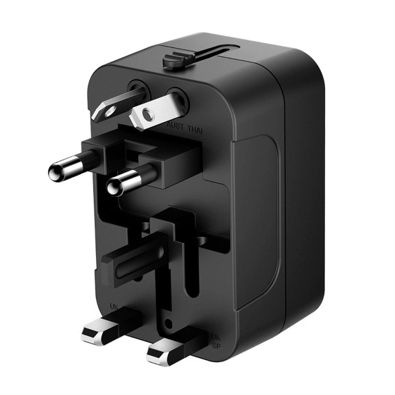 Wozinsky Reiseadapter Universal 24W EU US UK AUS – Reiseadapter weltweit mit USB für internationale Steckdosen – Weiteres Produktbild 2