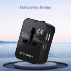 Wozinsky Reiseadapter Universal 24W EU US UK AUS – Reiseadapter weltweit mit USB für internationale Steckdosen – Produktbild 3