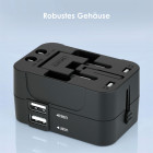 Wozinsky Reiseadapter Universal 24W EU US UK AUS – Reiseadapter weltweit mit USB für internationale Steckdosen – Produktbild 6