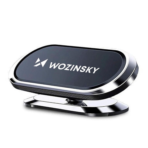 WOZINSKY WMH-06 – Selbstklebende magnetische 360 Grad Auto-Halterung für Armaturenbrett silber – Weiteres Produktbild 1