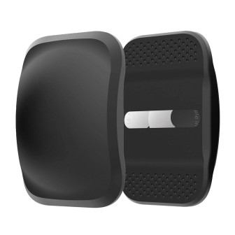 moex AirTag-Halterung fürs Auto, AirTag-Hülle mit Magnet für Metallflächen, 2 Klebeplättchen – AirSnap – Schwarz