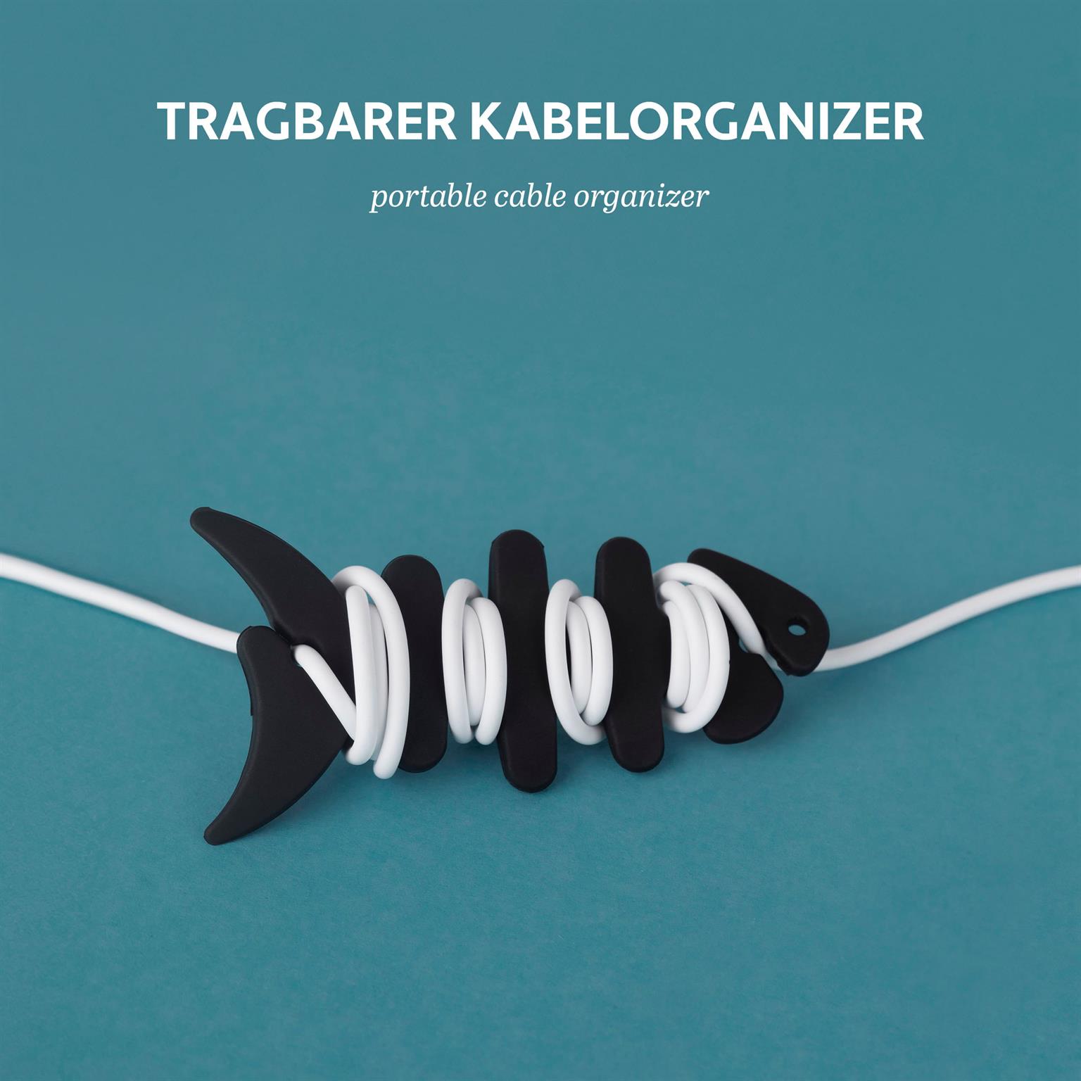 moex Kopfhörer Kabelaufwickler aus Silikon in Fischform – CableFinRoll – Weiteres Produktbild 1