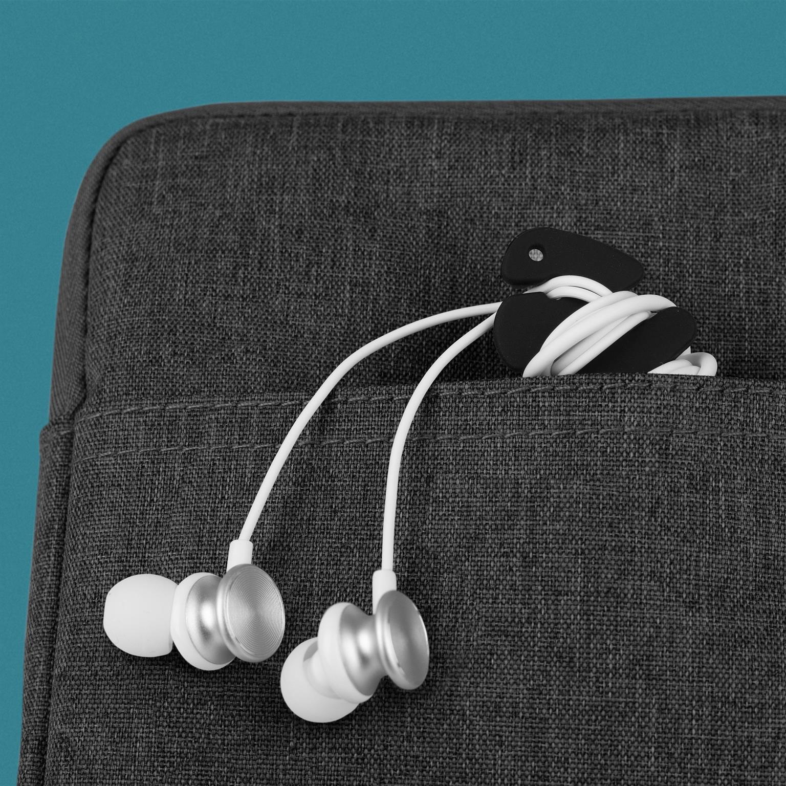 moex Kopfhörer Kabelaufwickler aus Silikon in Fischform – CableFinRoll – Weiteres Produktbild 4