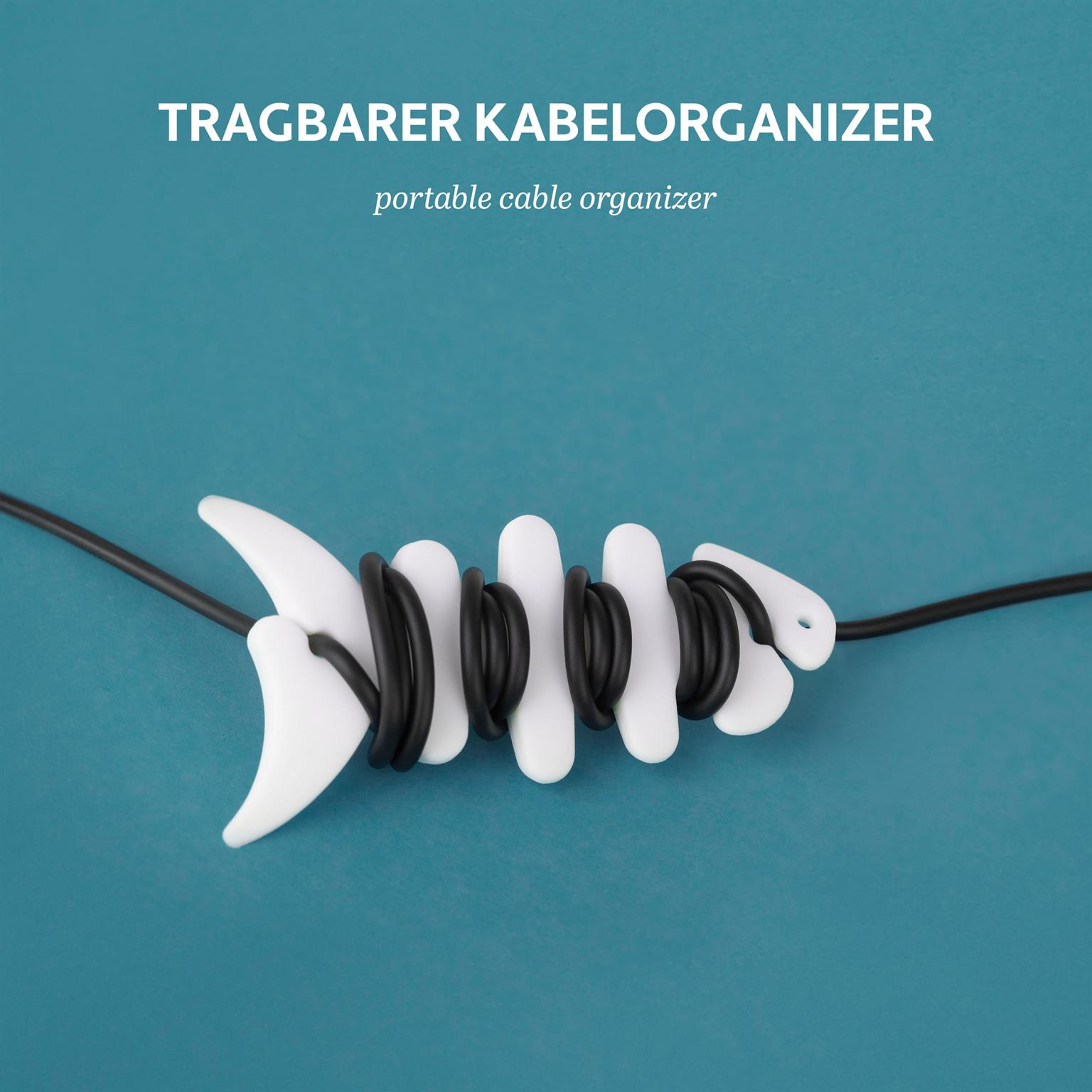moex Kopfhörer Kabelaufwickler aus Silikon in Fischform – CableFinRoll – Weiteres Produktbild 1