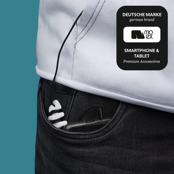 moex Kopfhörer Kabelaufwickler aus Silikon in Fischform – CableFinRoll – Weiteres Produktbild 3